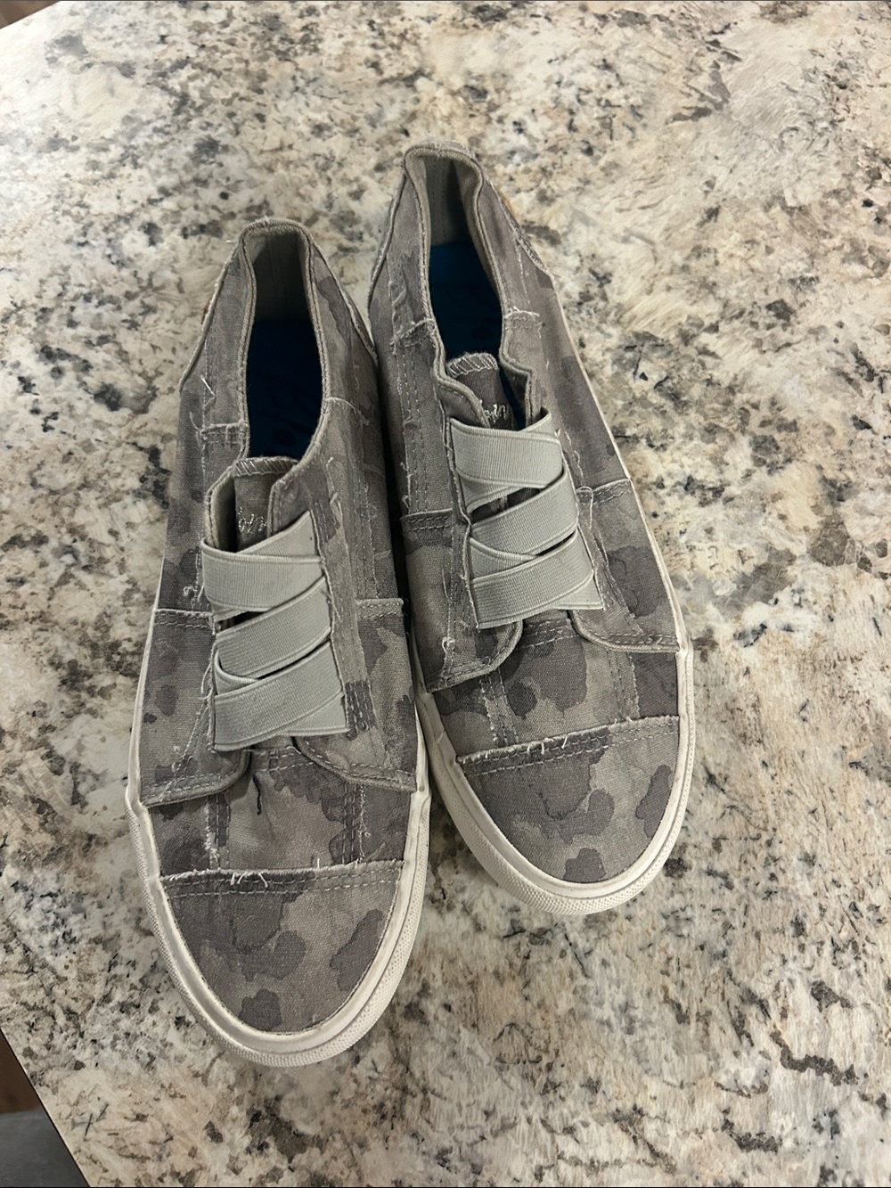 Casual Gray Camo Slip-On Sneakers